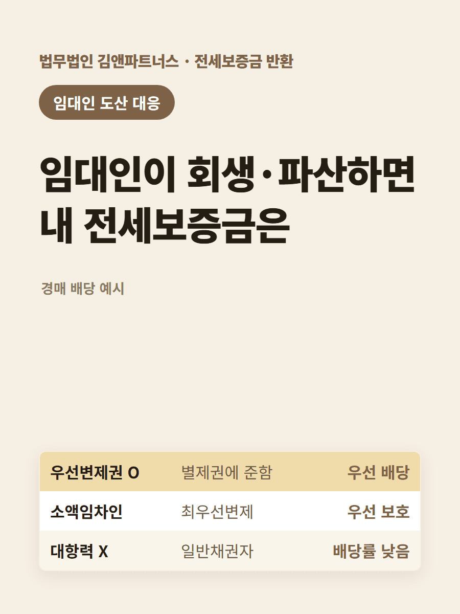 임대인이 개인회생·파산에 들어갔을 때, 내 전세보증금은? 별제권·환취권과 임차인의 대응